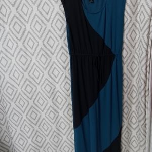 Love Delirious Los Angeles Black/Turquoise 1X Maxi Dress
